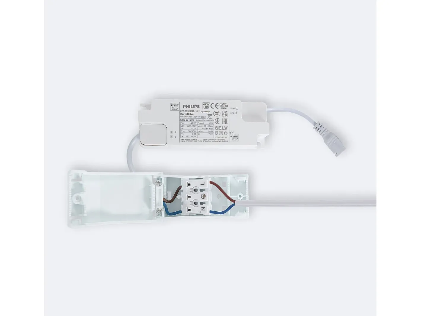 Ledkia Panel LED 60x60 cm 40W 4000lm con Caja de Conexiones Rápidas y Cable de Seguridad 6000K PHILIPS Certadrive Individual Frío Blanco Clearance