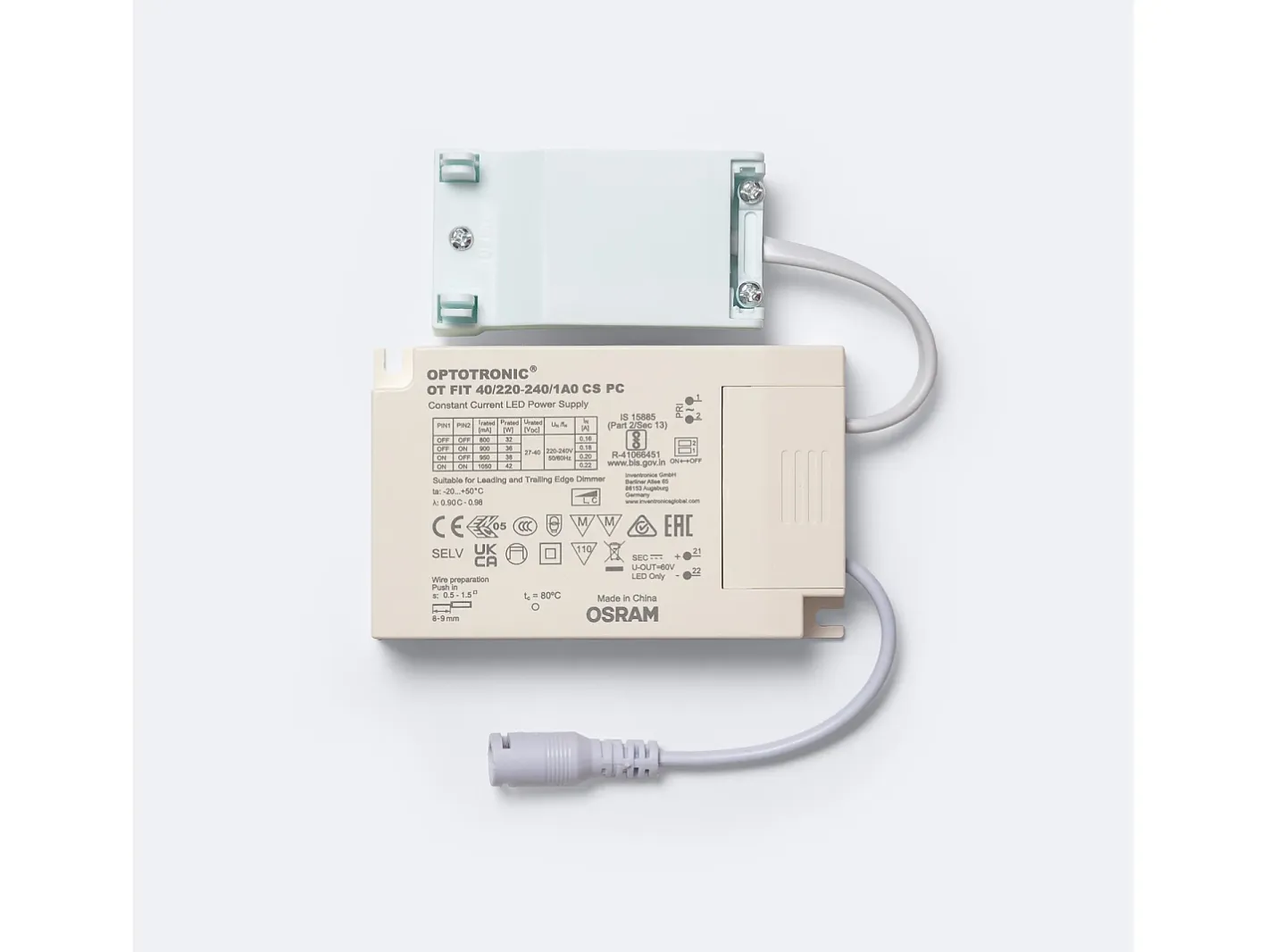 Ledkia Plafón-Panel LED 60x60 cm 40W 4000lm con Caja de Conexiones Rápidas y Cable de Seguridad 6000K Individual Frío OSRAM Blanco