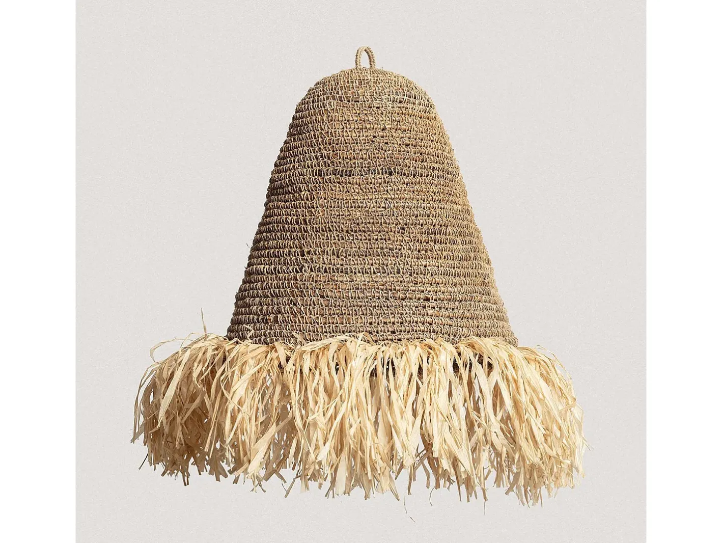 Ledkia Lámpara Suspendida-Pantalla Lámpara Colgante Ratán Rahan ILUZZIA Natural Multicolor