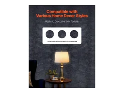 Papel Pintado-Papel Pintado Adhesivo de Pared SucceBuy, 40 cm x 10 m, Rollo Papel Pintado Autoadhesivo Vinilo, Motivo Textura Agrietada Negra, para Revestimiento de Pared Negro