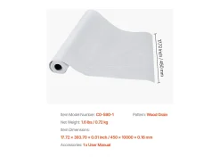 Outlet Papel Pintado Adhesivo de Pared SucceBuy, 45 cm x 10 m, Rollo Papel Pintado Autoadhesivo en Vinilo, Motivo Textura Madera Blanca, para Revestimiento de Pared Blanco