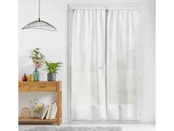 Douceur d'intérieur Ropa De Casa-Par de Cortinas Haltona Blancas Efecto Lino Tejidas Blanco