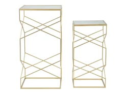 Par de soportes para teléfono de vidrio (50 x 50 x 100 cm - 40 x 40 x 80 cm) Dorado Online