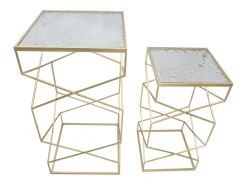 Par de soportes para teléfono de vidrio (50 x 50 x 100 cm - 40 x 40 x 80 cm) Dorado Online