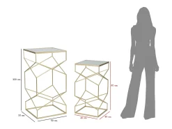 Par de soportes para teléfono de vidrio (50 x 50 x 100 cm - 40 x 40 x 80 cm) Dorado Online