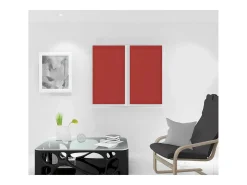 Soleil d'ocre Par de visillos para ventana 45x90 cm DOLLY Rojo Online