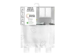 Outlet Soleil d'ocre Par de visillos para ventana 45x90 cm LAURENE, por Blanco