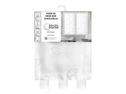 Hot Soleil d'ocre Par de visillos para ventana 60x160 cm LAURENE, de Blanco