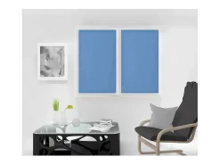 Soleil d'ocre Par de visillos para ventana 90x120 cm DOLLY Azul Hot