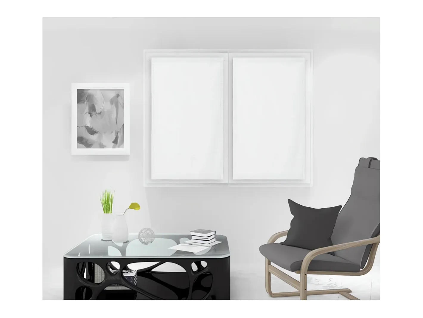 Soleil d'ocre Par de visillos 60x120 cm NOEMIE , por Blanco