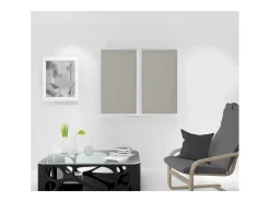 Clearance Soleil d'ocre Par de visillos 45x90 cm NOEMIE taupe, por Topo