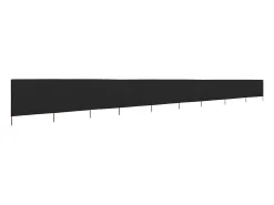 Biombo-Paravientos de playa de 9 paneles tela 1200x80 cm ES630220 Negro