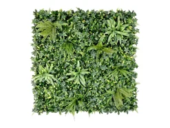 Vente-unique Panel Plantas Artificiales-Pared vegetal sintética , protección anti-UV, pack de 1m², DELVIN Verde