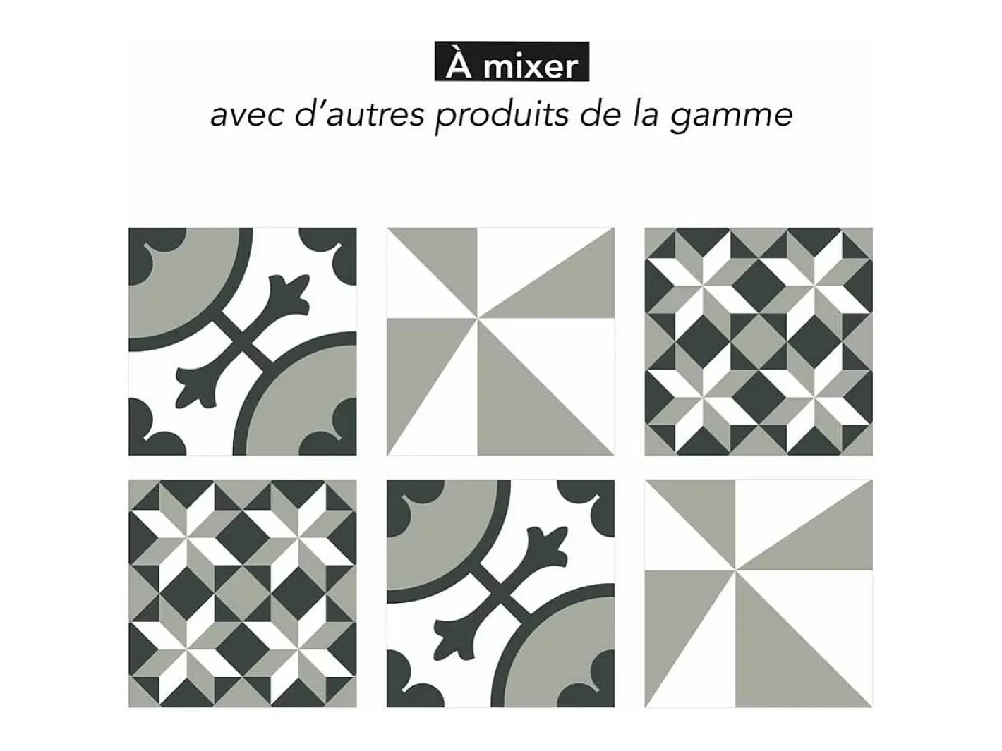 Discount Draeger Pegatinas de azulejos 15 X 15 cm - Estrellas geométricas Gris