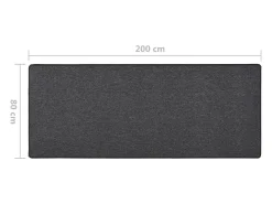 Garden Furniture Pelle Alfombra de pasillo 80x200 cm Gris antracita Sale