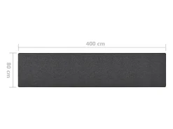New Garden Furniture Pelle Alfombra de pasillo 80x400 cm Gris antracita