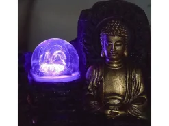 Zen Arôme Pequeña fuente de resina de interior con Buda Theravada de LED Multicolor Discount