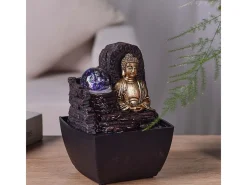Zen Arôme Pequeña fuente de resina de interior con Buda Theravada de LED Multicolor Discount