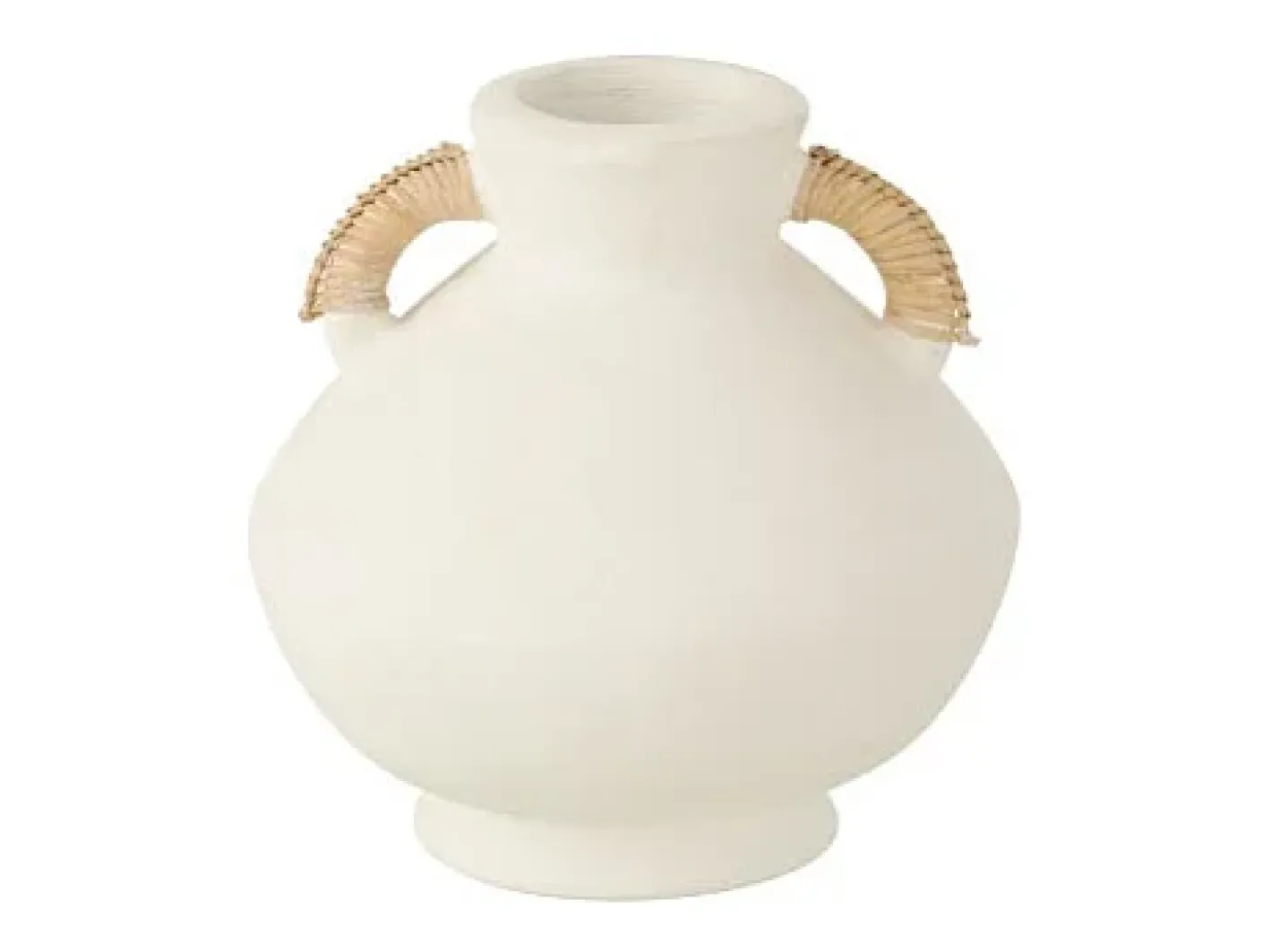 Hot J-Line Pequeño jarrón de terracota 25x25x30 cm Blanco
