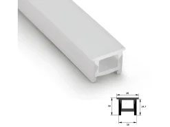 Ledkia Perfil Neón SFLEX 20x16 Superficie/Empotrable Curva Vertical para Tira LED IP20 hasta 12 mm 5 m Blanco