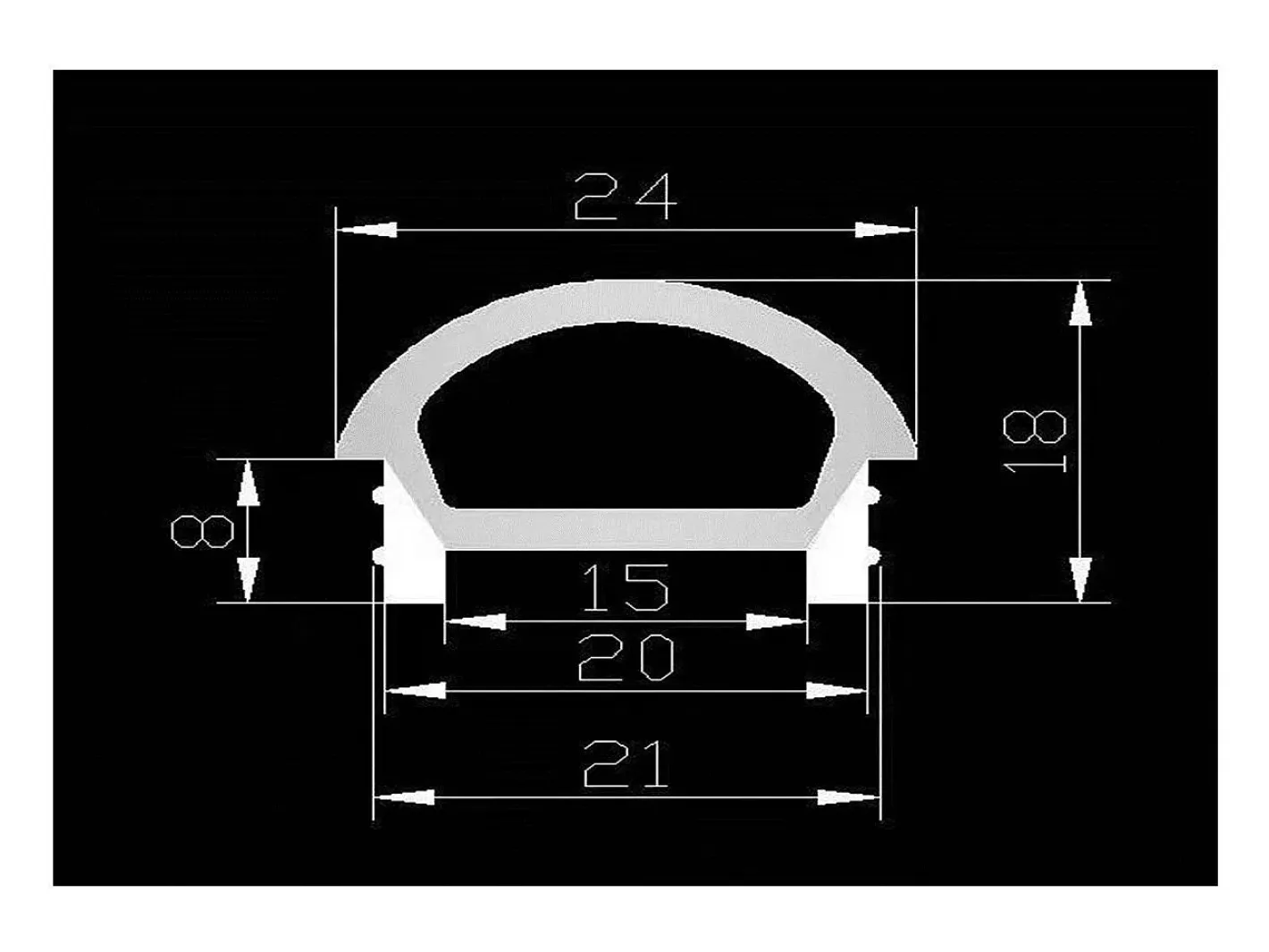 Best Ledkia Perfil Neón SFLEX 24x18 Superficie Semicircular Curva Vertical para Tira LED IP20 hasta 15 mm 50 m Blanco