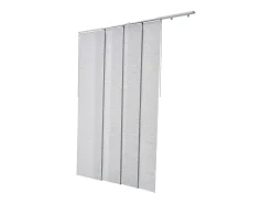 Ropa De Casa-Persiana de Paneles SucceBuy con Riel Extensible, 116-218 cm de Ancho, Panel Japonés Vertical Ajustable hasta 243 cm de Altura, Gris