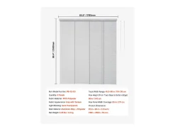Ropa De Casa-Persiana de Paneles SucceBuy con Riel Extensible, 116-218 cm de Ancho, Panel Japonés Vertical Ajustable hasta 243 cm de Altura, Gris