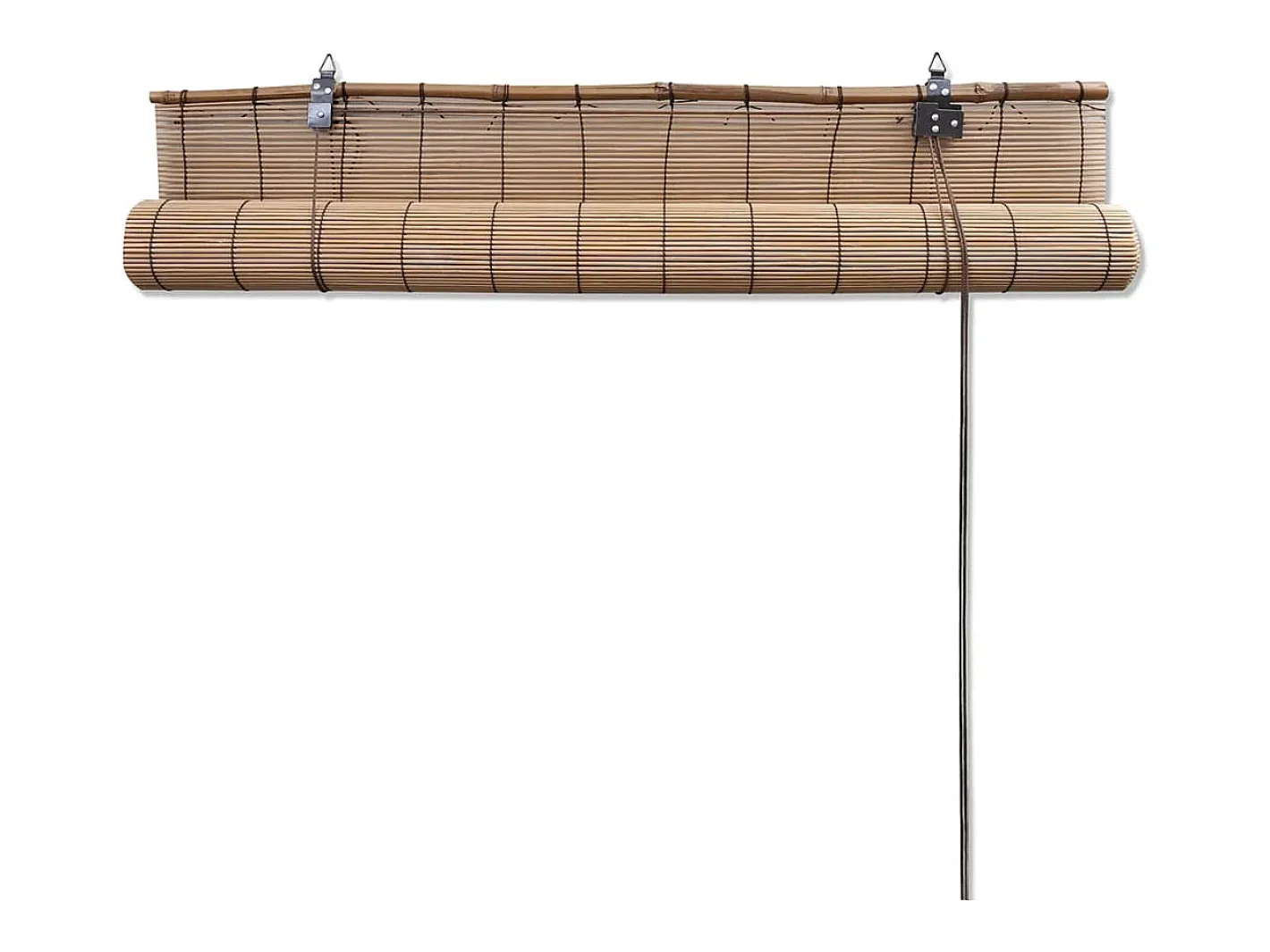 Ropa De Casa-Persianas enrollables de bambú 2 uds 150x220 cm Marrón Marru00f3n