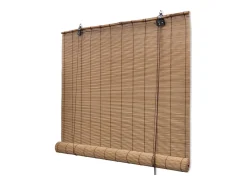 Persianas enrollables de bambú 2 uds Marrón 120x220 cm Marru00f3n Clearance