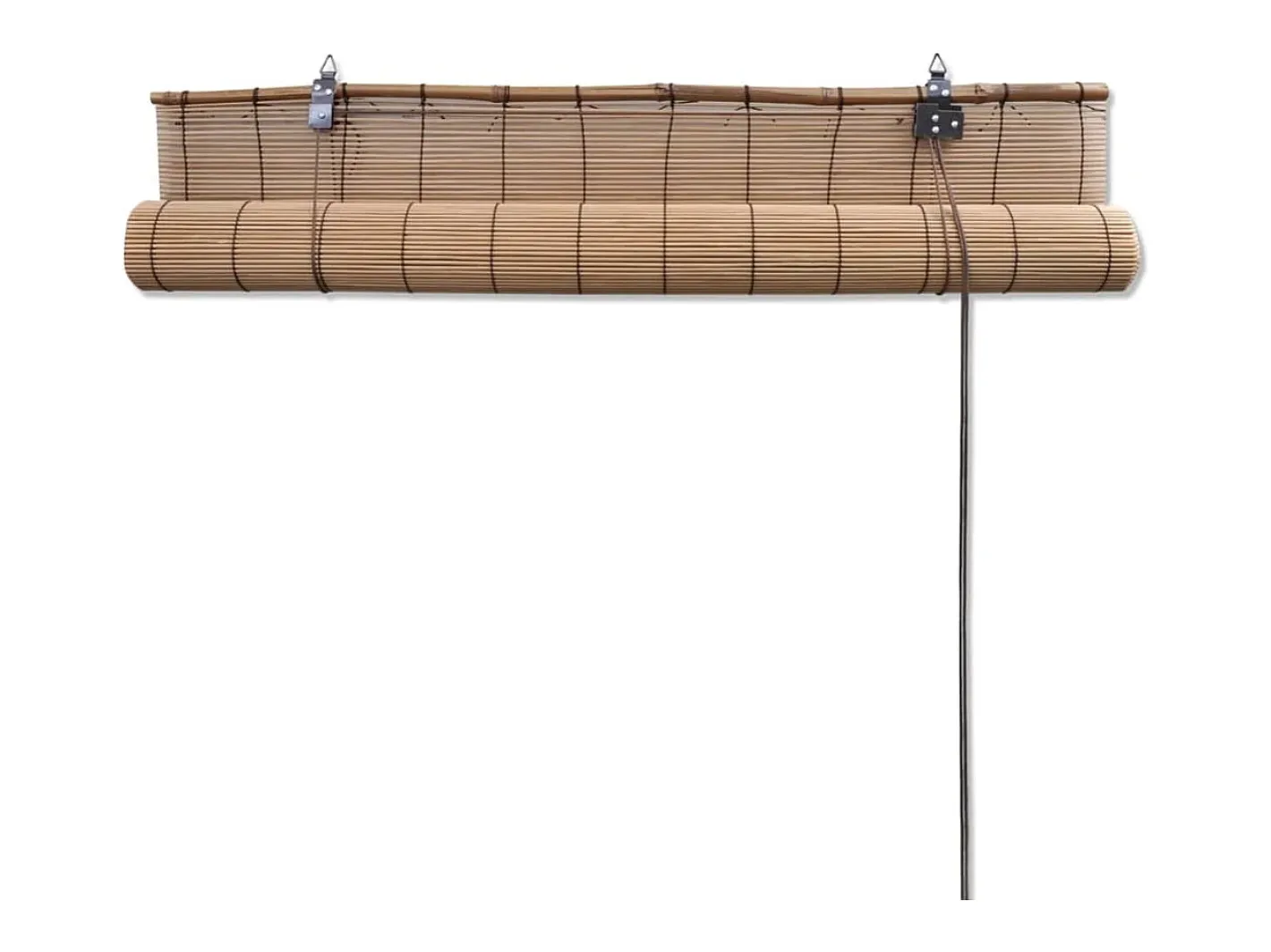 Persianas enrollables de bambú 2 uds Marrón 120x220 cm Marru00f3n Clearance