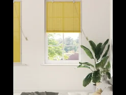 Ropa De Casa-Persianas y Cortinas Opacas con Cortinas Amarillas 90x160 cm Bambú Amarillo