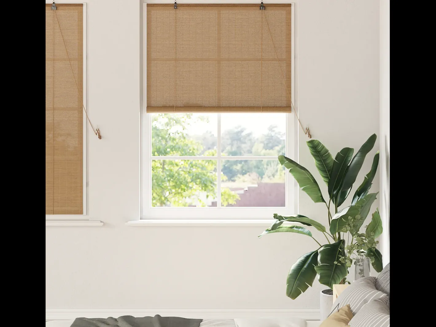 Persianas y opacas marrón claro 100 x 160 cm Bambú Marru00f3n Best