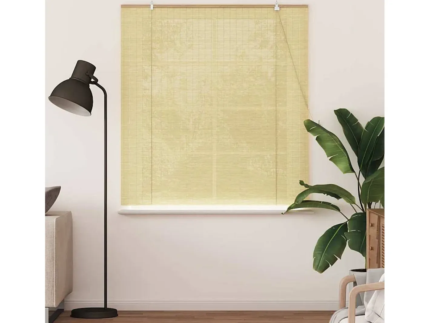 New Persianas y opacas naturales 140 x 160 cm Bambú Marru00f3n