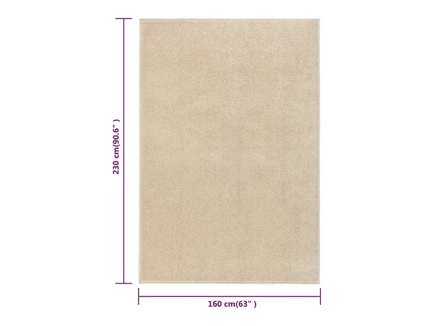Garden Furniture Alfombra De Salón-Phoebe Alfombra de pelo corto 160x230 cm Beige