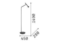 Hot Ideal Lux Piantana Moderna Diesis Metallo Nero Led 4,5W 3000K Luce Calda Blanco