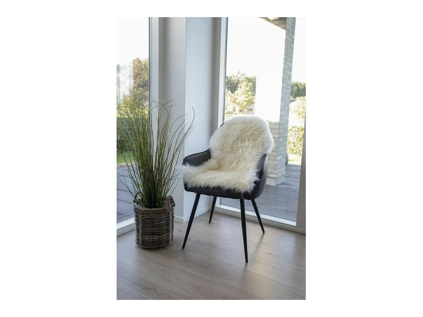 Ropa De Casa-Piel de cordero marfil 50x85 cm Blanco