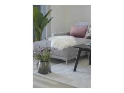 Ropa De Casa-Piel de cordero marfil 50x85 cm Blanco