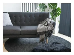 Ropa De Casa-Piel de cordero negra 50x85 cm Negro