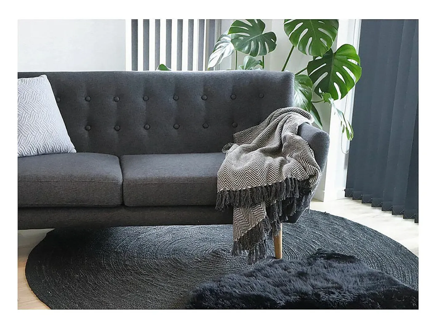 Ropa De Casa-Piel de cordero negra 50x85 cm Negro
