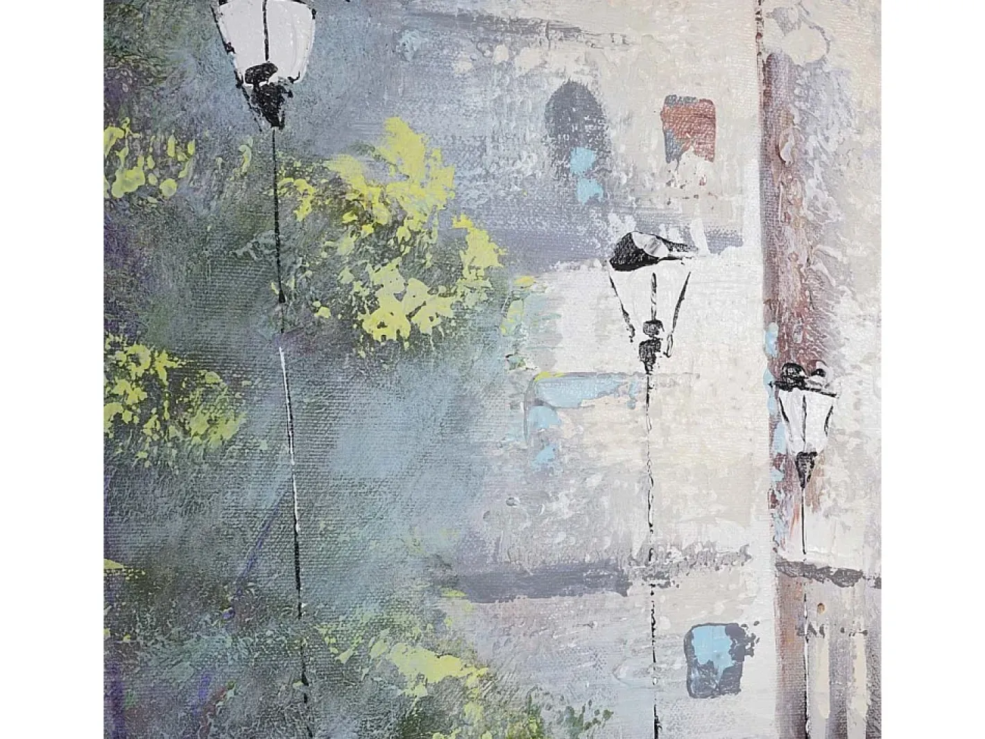 MCW Cuadro-Pintura al óleo pueblo pintado a mano Multicolor