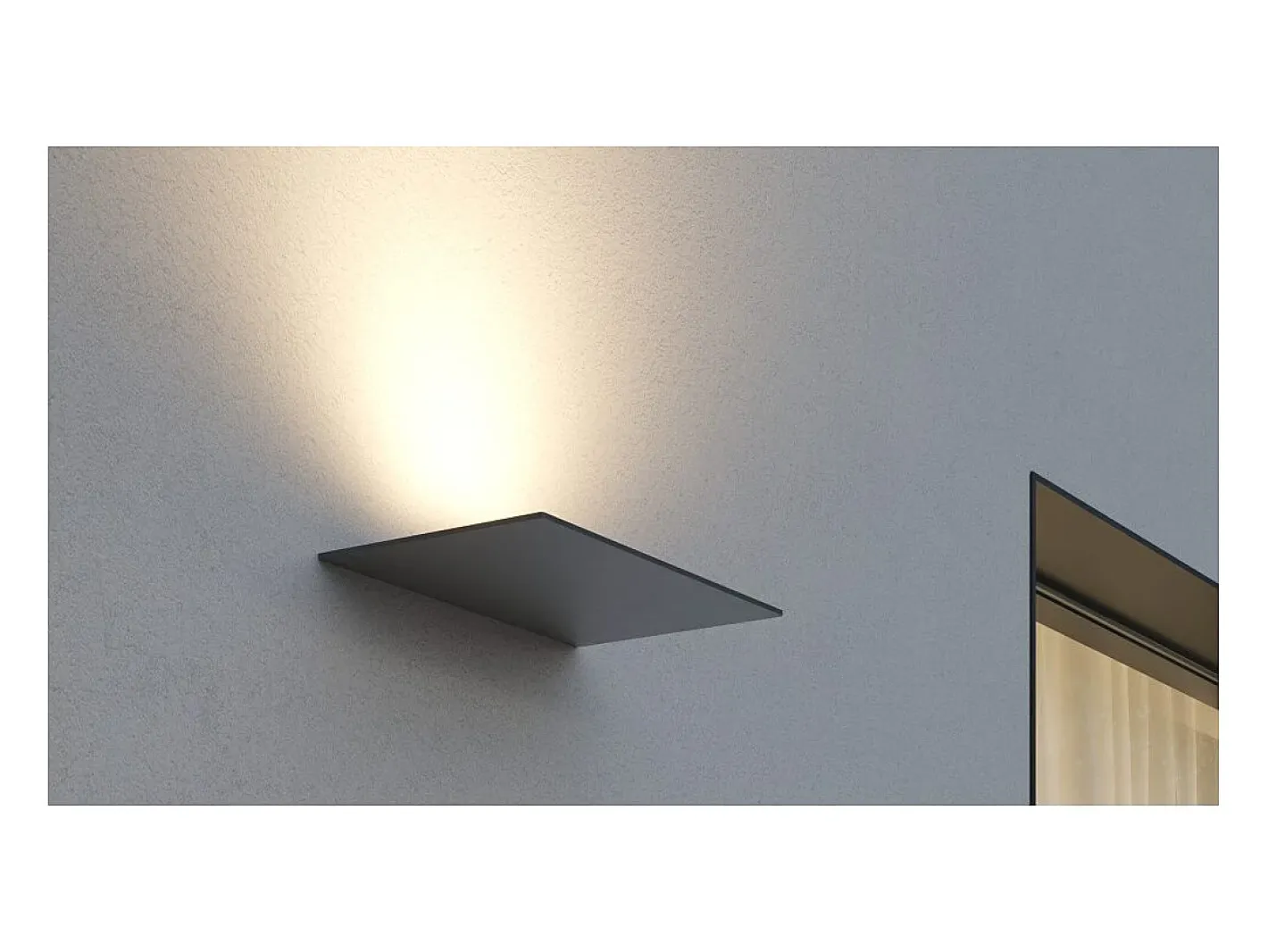 Pla XL Corten - Aplique de pared LED de 35 W con interruptor CCT 2700K/3200K/4000K en aluminio, luz de pared ascendente - Beneito & Faure Marru00f3n