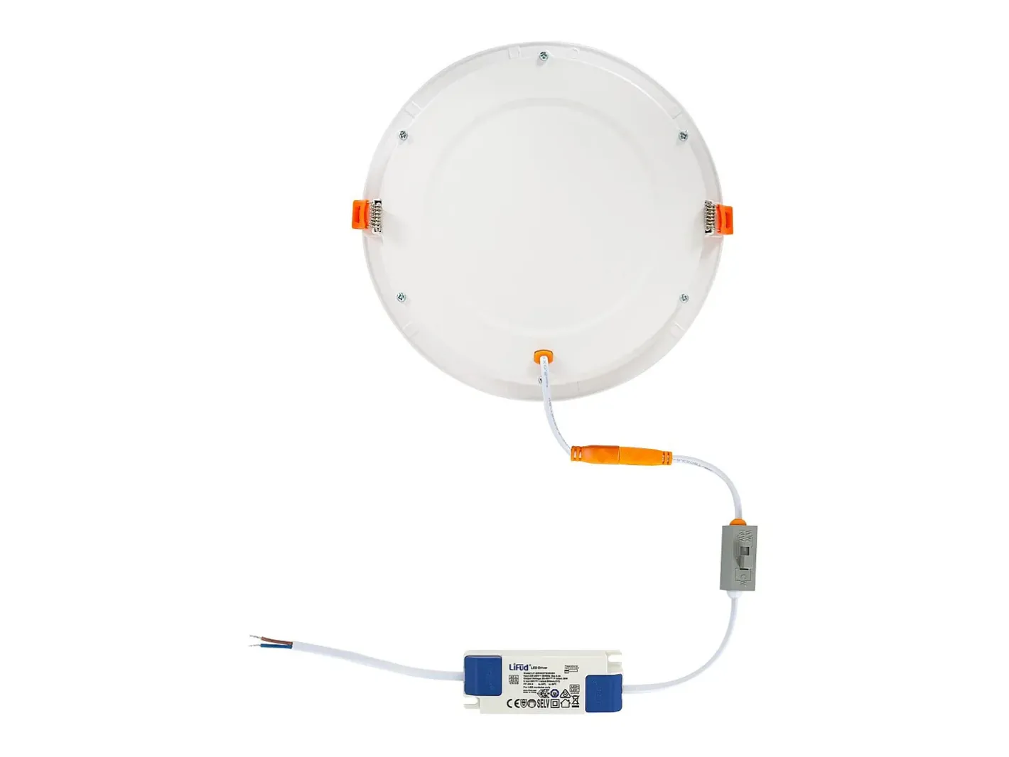 Ledkia Iluminación Exterior-Placa LED 20W Circular CCT Seleccionable Microprismático Corte Ø 205 mm No Flicker 2700K - 4000K - 6000K Seleccionable (Cálido-Neutro-Frío) Blanco