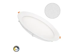 Ledkia Iluminación Exterior-Placa LED 20W Circular CCT Seleccionable Microprismático Corte Ø 205 mm No Flicker 2700K - 4000K - 6000K Seleccionable (Cálido-Neutro-Frío) Blanco