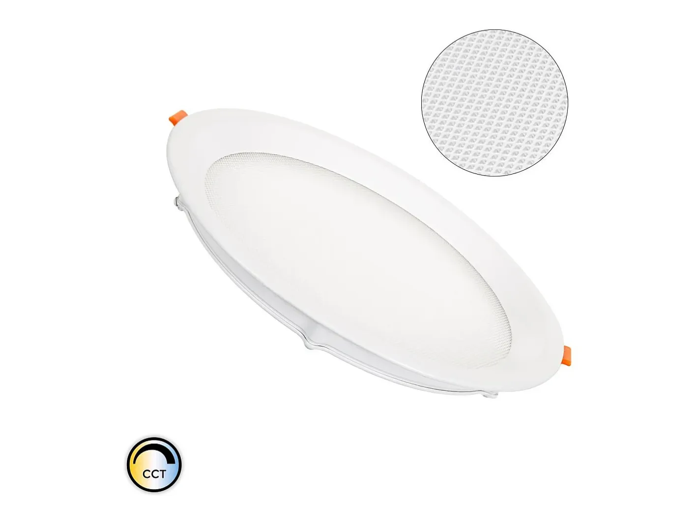 Ledkia Iluminación Exterior-Placa LED 20W Circular CCT Seleccionable Microprismático Corte Ø 205 mm No Flicker 2700K - 4000K - 6000K Seleccionable (Cálido-Neutro-Frío) Blanco