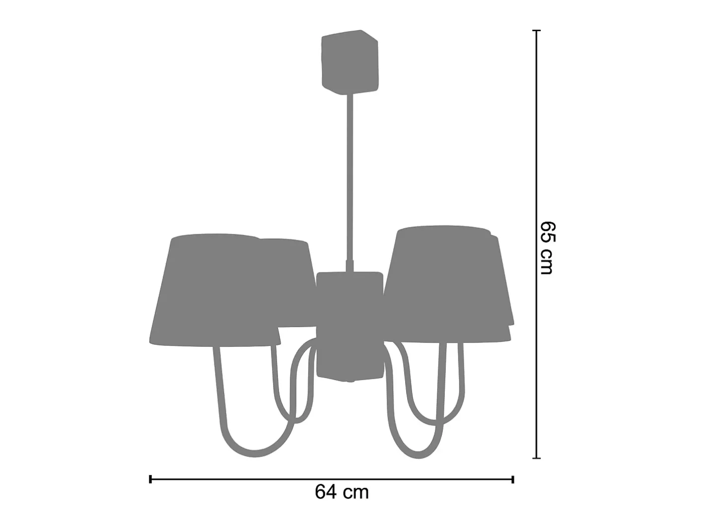 TOSEL Plafón Araña ,madera, ,A70xD32xP32cm Negro