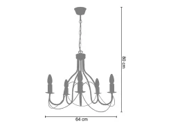 TOSEL Plafón Araña ,metal, ,A80xD64xP64cm Gris Online