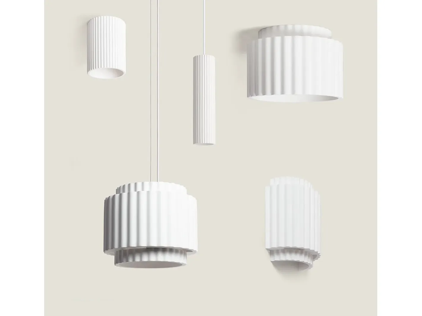 Clearance Ledkia Plafón de Techo Yeso Double Colum Blanco Multicolor