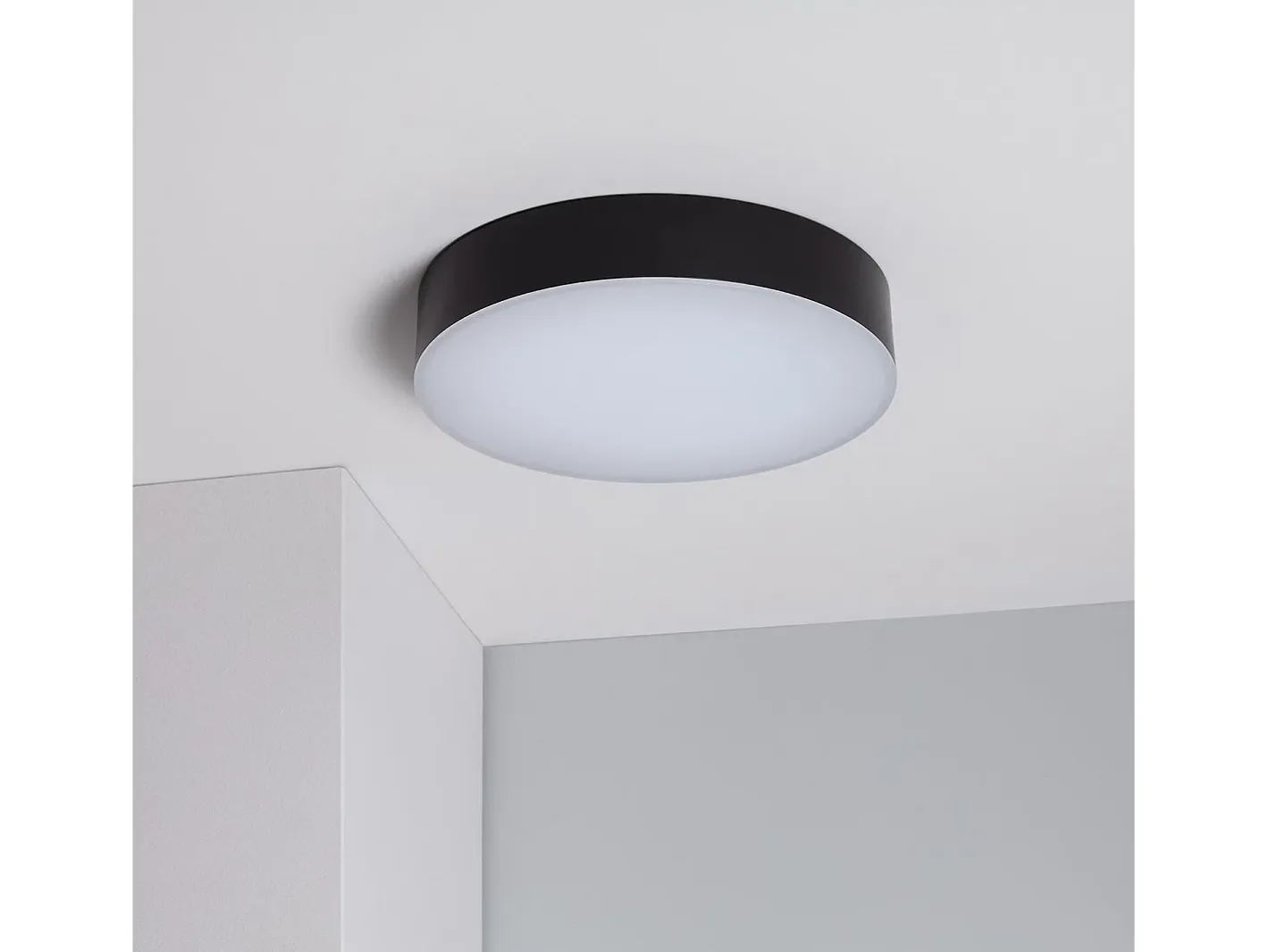 Outlet Ledkia Plafón Exterior LED 21W Circular para Exterior Ø320 mm Juno IP65 4000K Blanco Neutro Negro