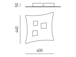 Aplique Para Pared-Plafón Isotta moderno 3 luces GX53 gris tórtola - Plafón curvo de metal 40x44cm, diseño geométrico, máx 3x8W, IP20, bombillas excluidas Marru00f3n chocolate