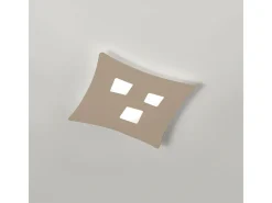 Aplique Para Pared-Plafón Isotta moderno 3 luces GX53 gris tórtola - Plafón curvo de metal 40x44cm, diseño geométrico, máx 3x8W, IP20, bombillas excluidas Marru00f3n chocolate